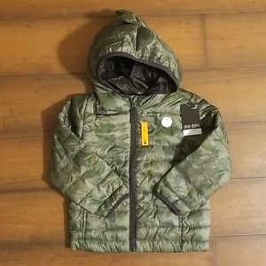 3T Camo Dinosaur Hooded Puffer Coat